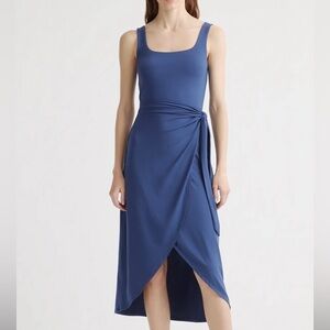 Elegant Blue Wrap Dress